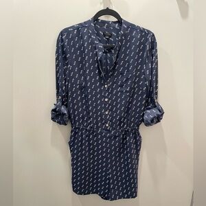 Ann Taylor • Navy Blue Patterned Romper, size s